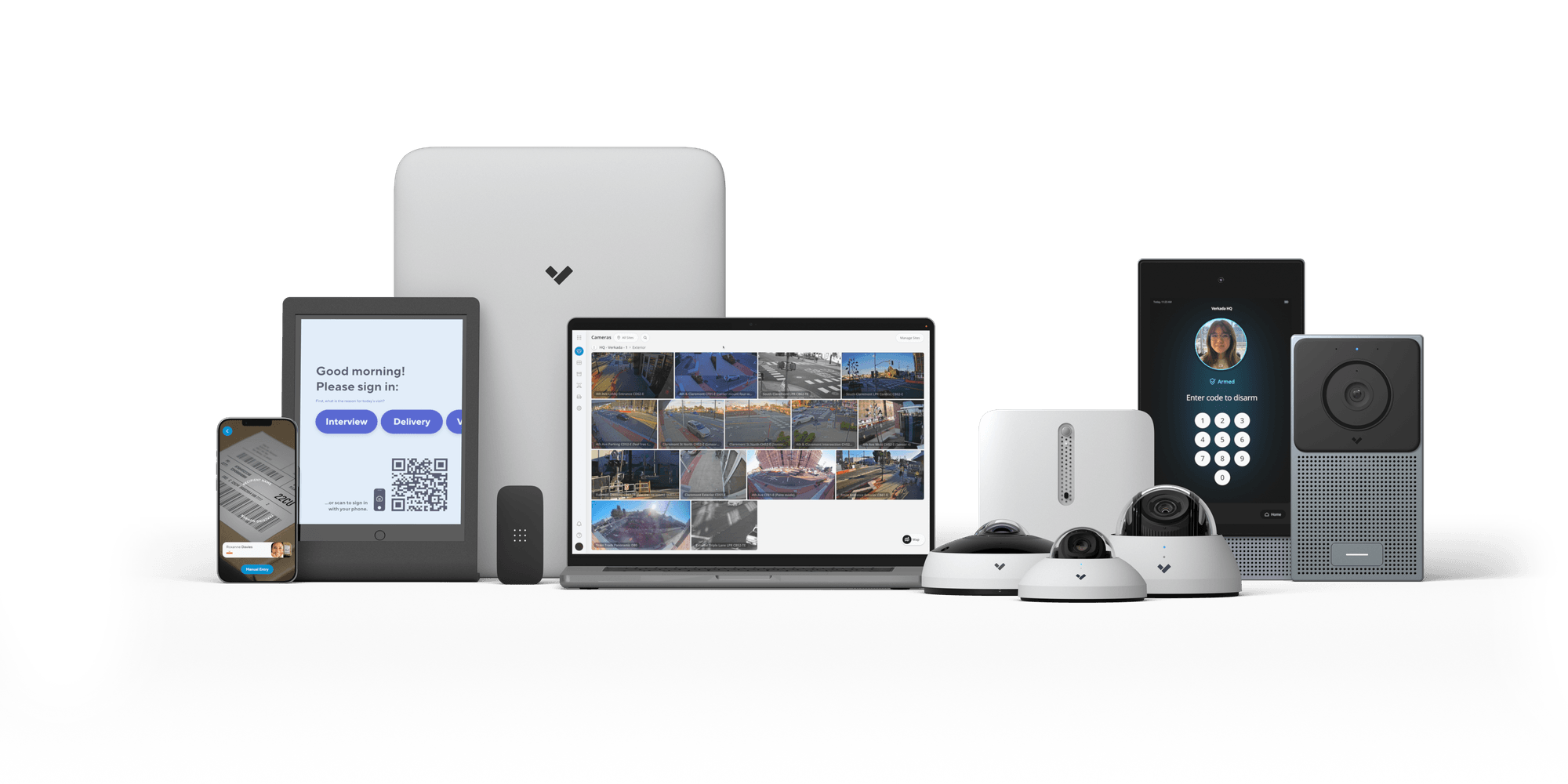 Verkada product lineup — cameras, access control, sensors, and other devices managed from one platform